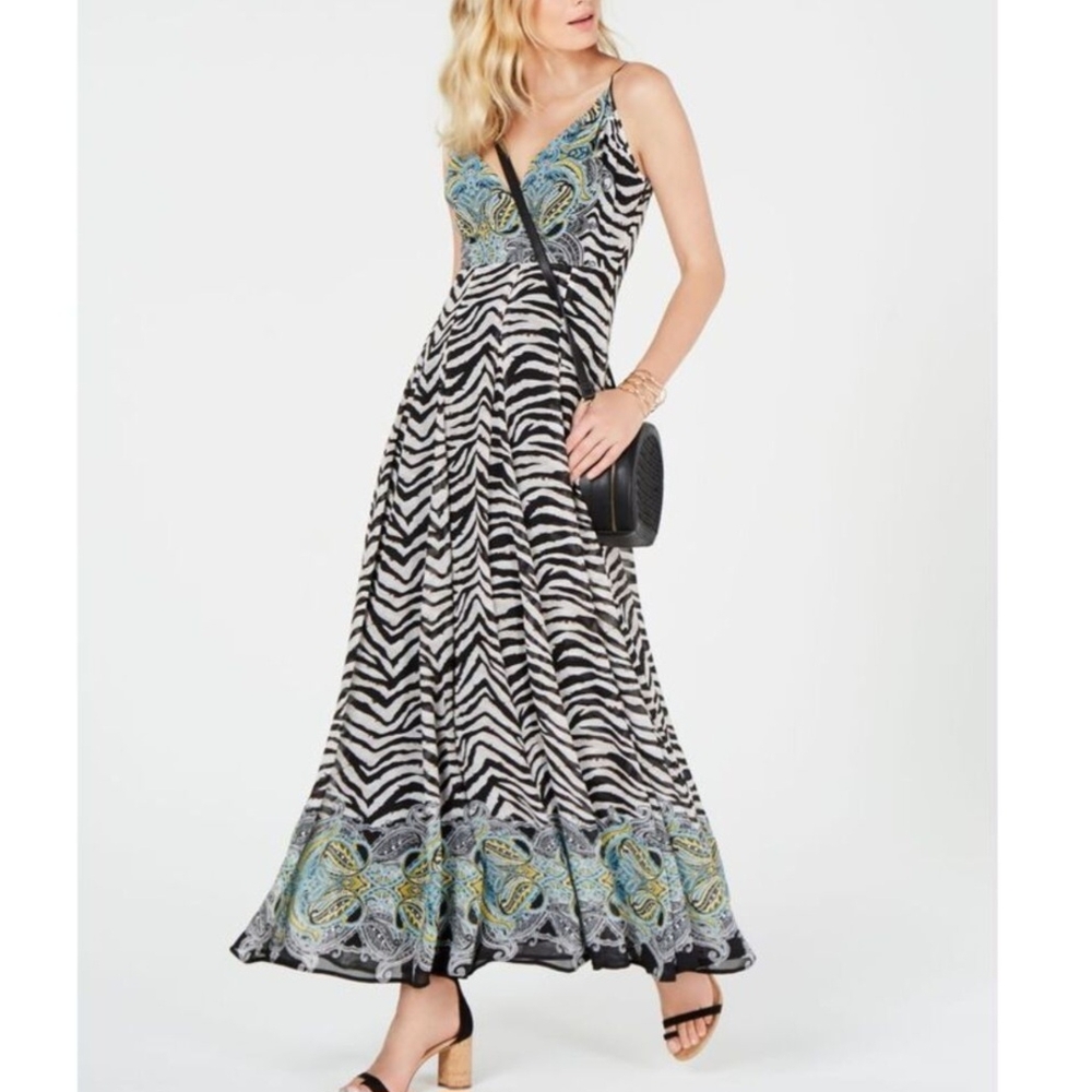 INC International Concepts Black and White Maxi Dress